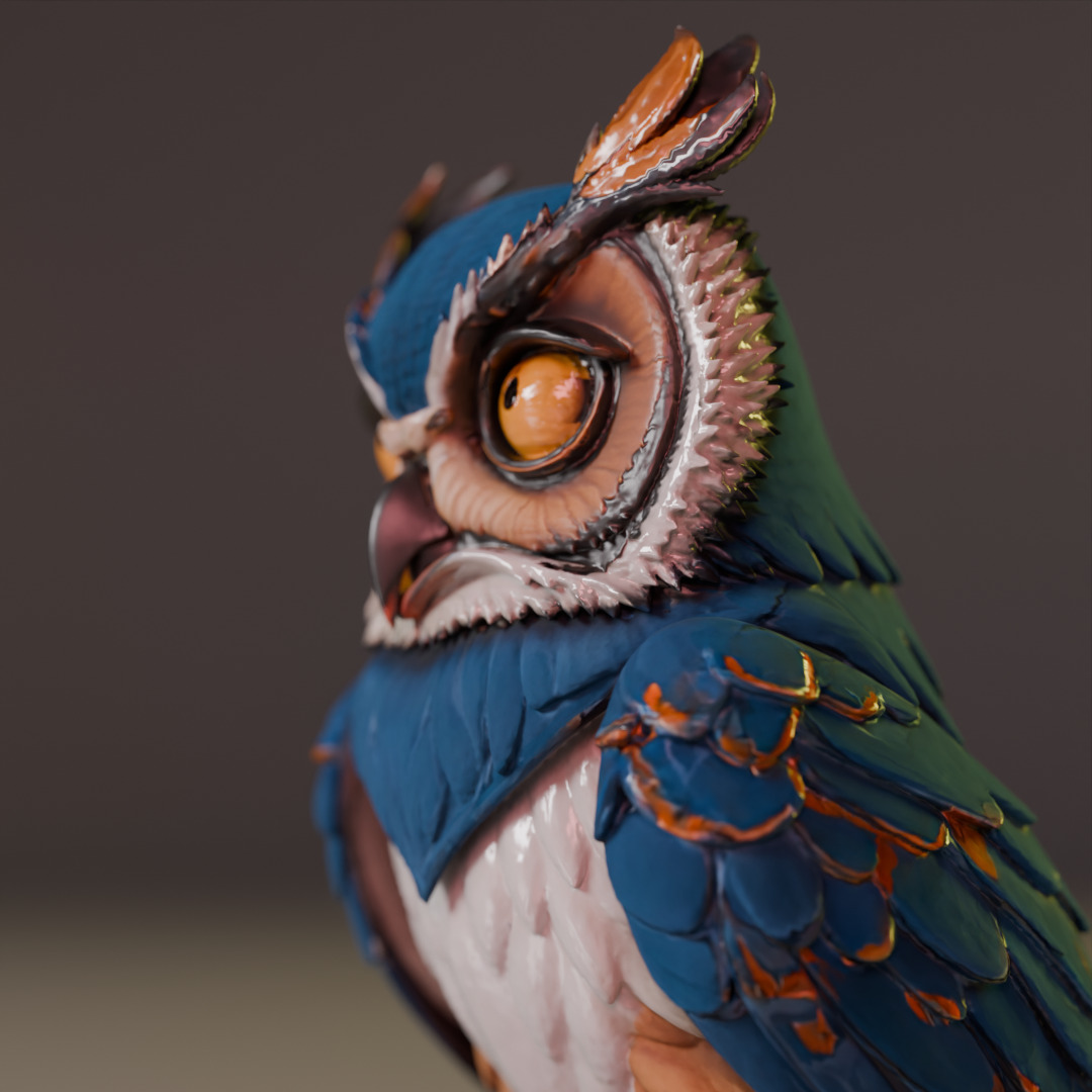Majestic Horned Owl 3D print model_11