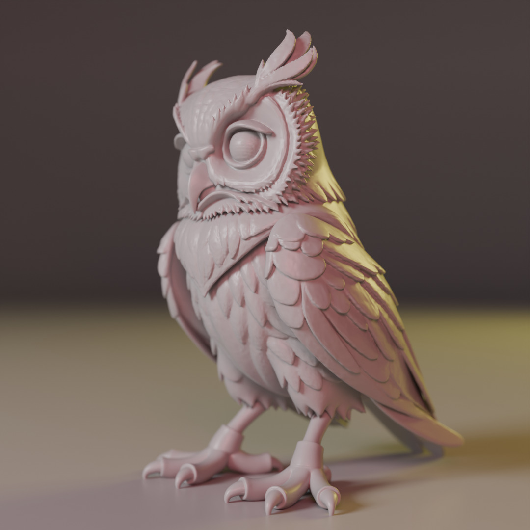 Majestic Horned Owl 3D print model_1