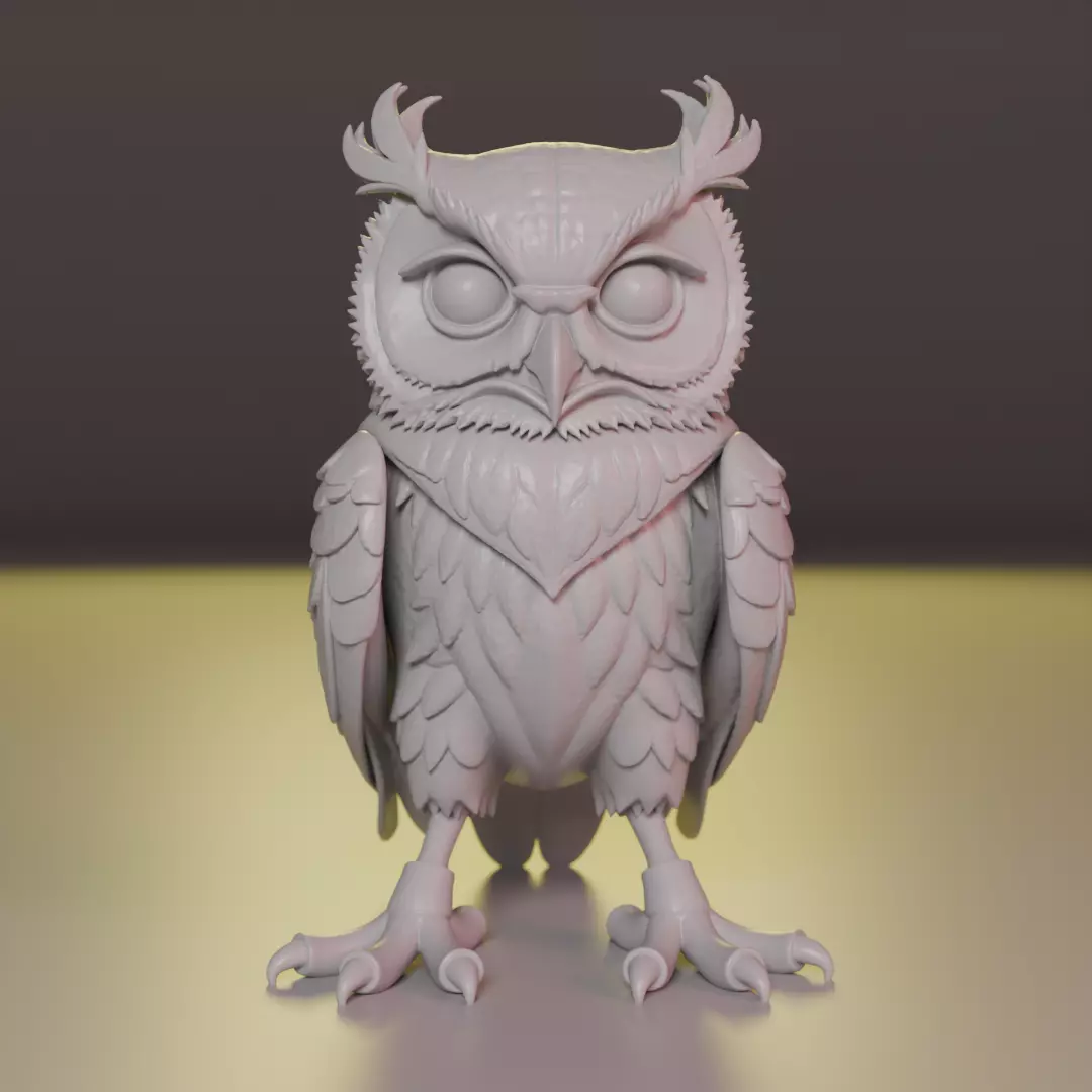 Majestic Horned Owl 3D print model_0