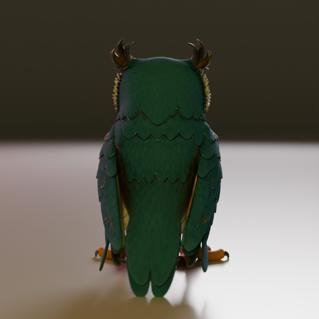Majestic Horned Owl 3D print model_13