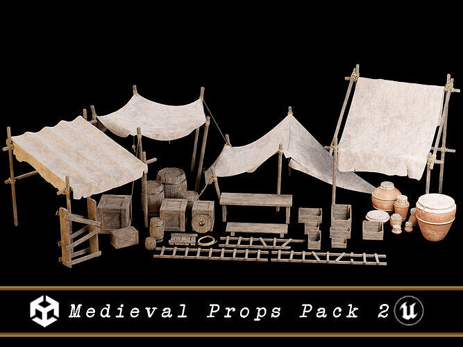 Medieval Props Pack 2 Low-poly 3D model