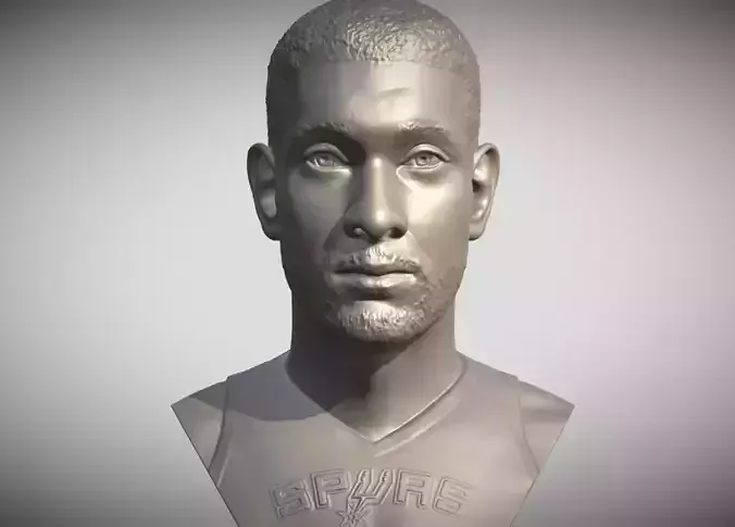 Tim Duncan from San Antonio Spurs bust  3D print model