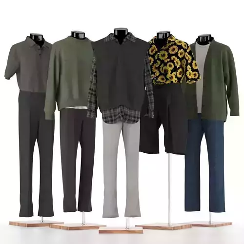 Mannequin set vol 015 Low-poly 3D model