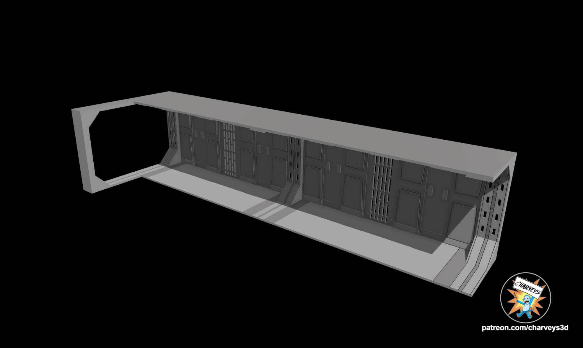 Star Wars Extended Acclamator Corridor for action figures 3D print model_2