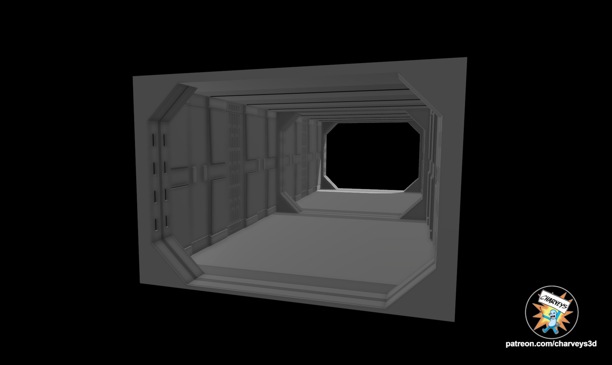 Star Wars Extended Acclamator Corridor for action figures 3D print model_4
