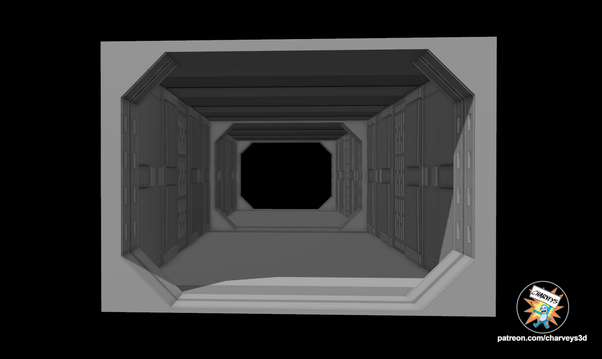 Star Wars Extended Acclamator Corridor for action figures 3D print model_5