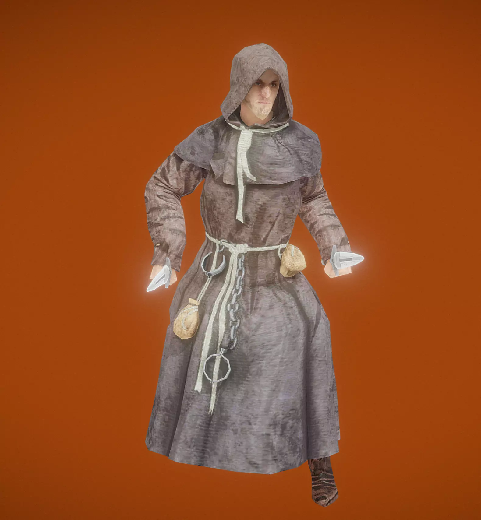 the Assassin knight Low-poly 3D model