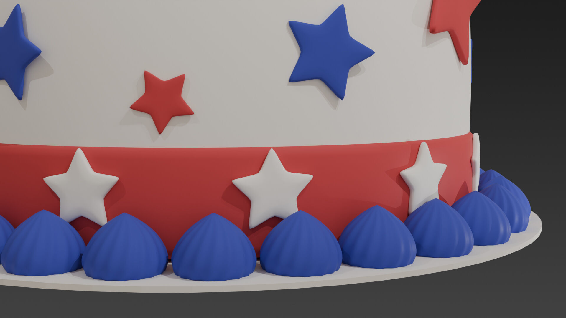 Low-Poly Style Cartoon Fourth of July Pack 3D model_9