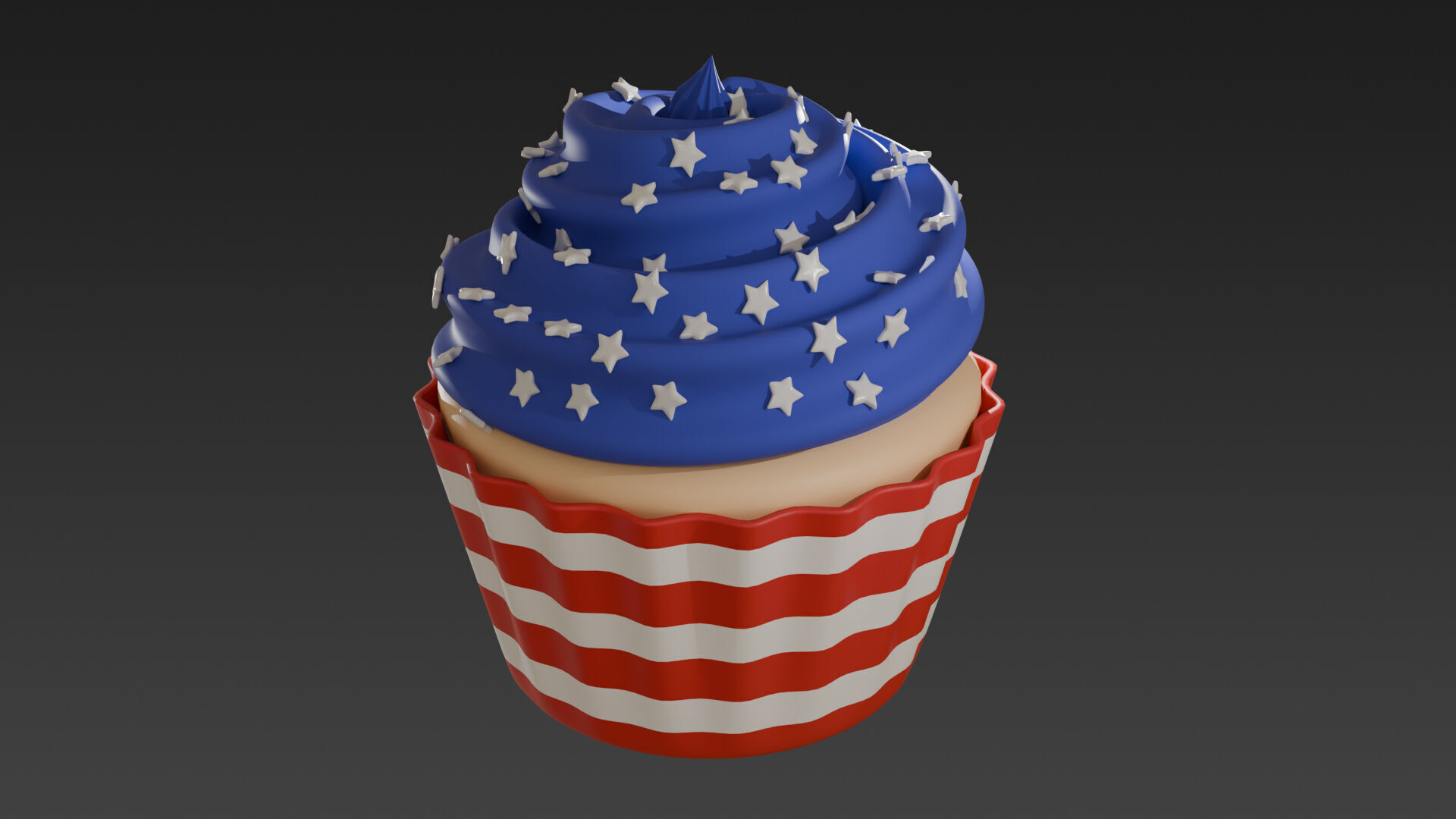 Low-Poly Style Cartoon Fourth of July Pack 3D model_14