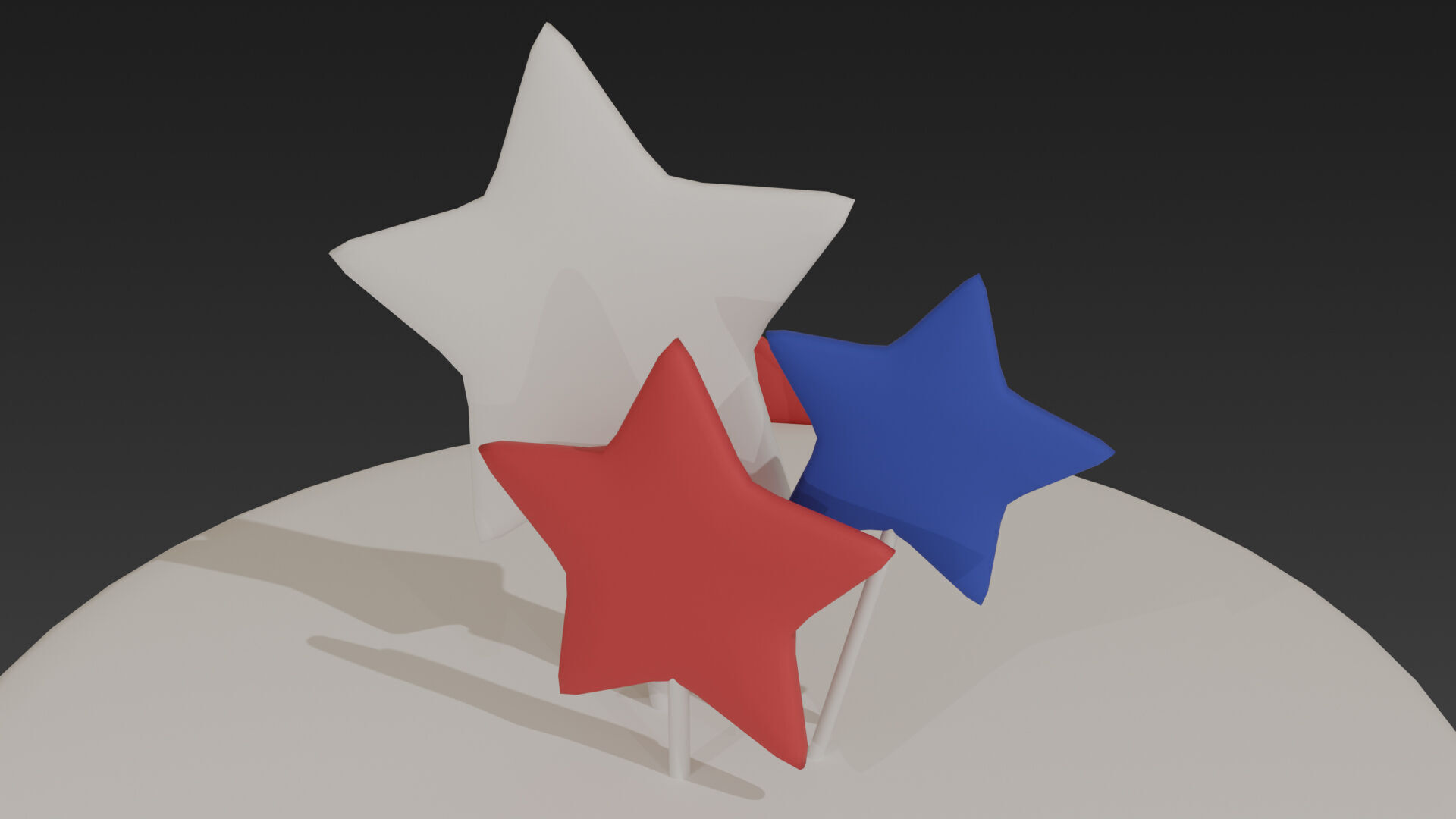 Low-Poly Style Cartoon Fourth of July Pack 3D model_10