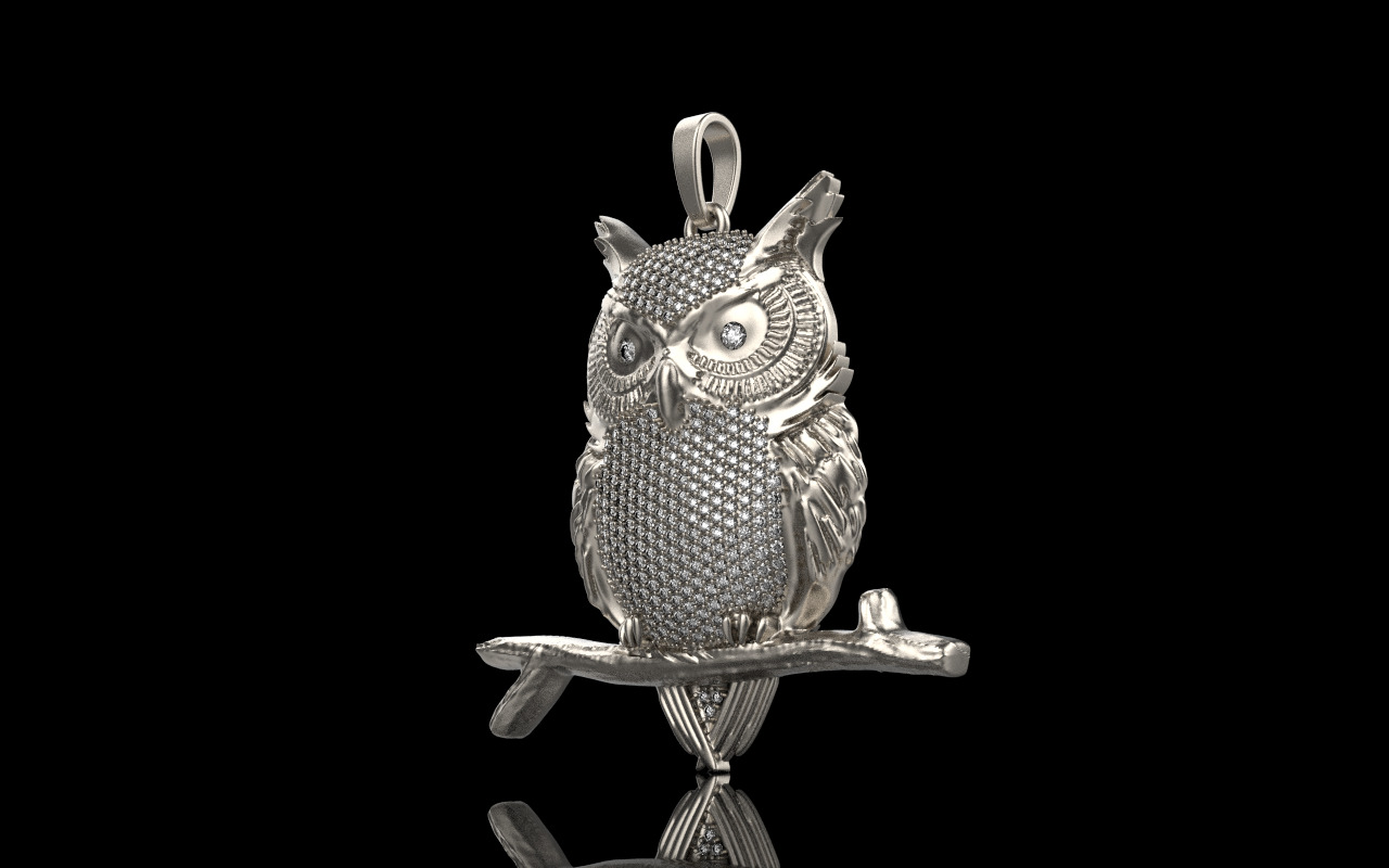 owl pendant model 1270 3D print model_21