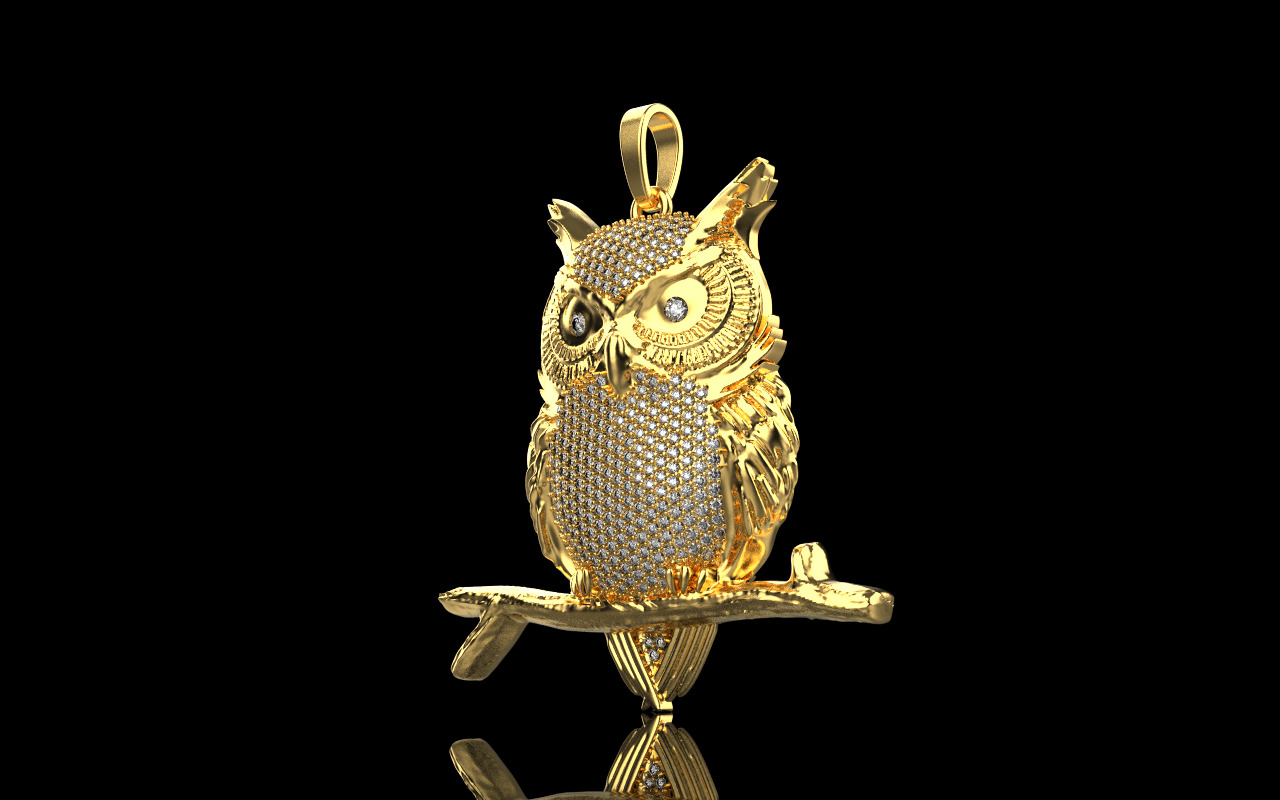 owl pendant model 1270 3D print model_19