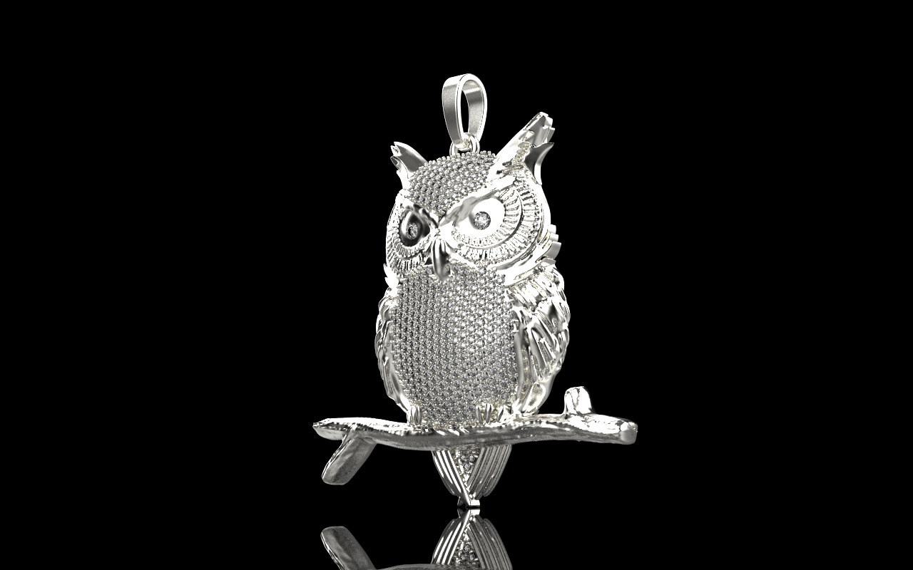 owl pendant model 1270 3D print model_23