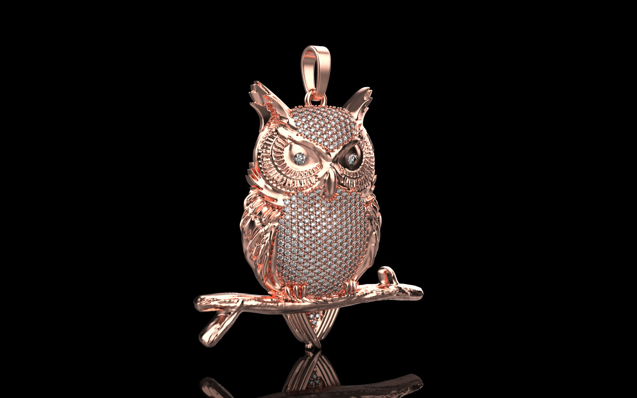 owl pendant model 1270 3D print model_17