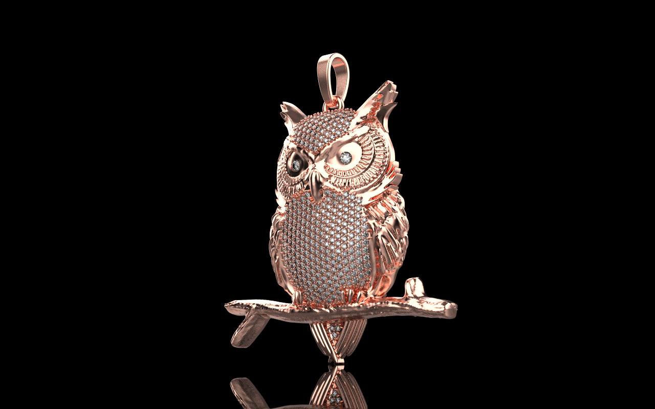 owl pendant model 1270 3D print model_22
