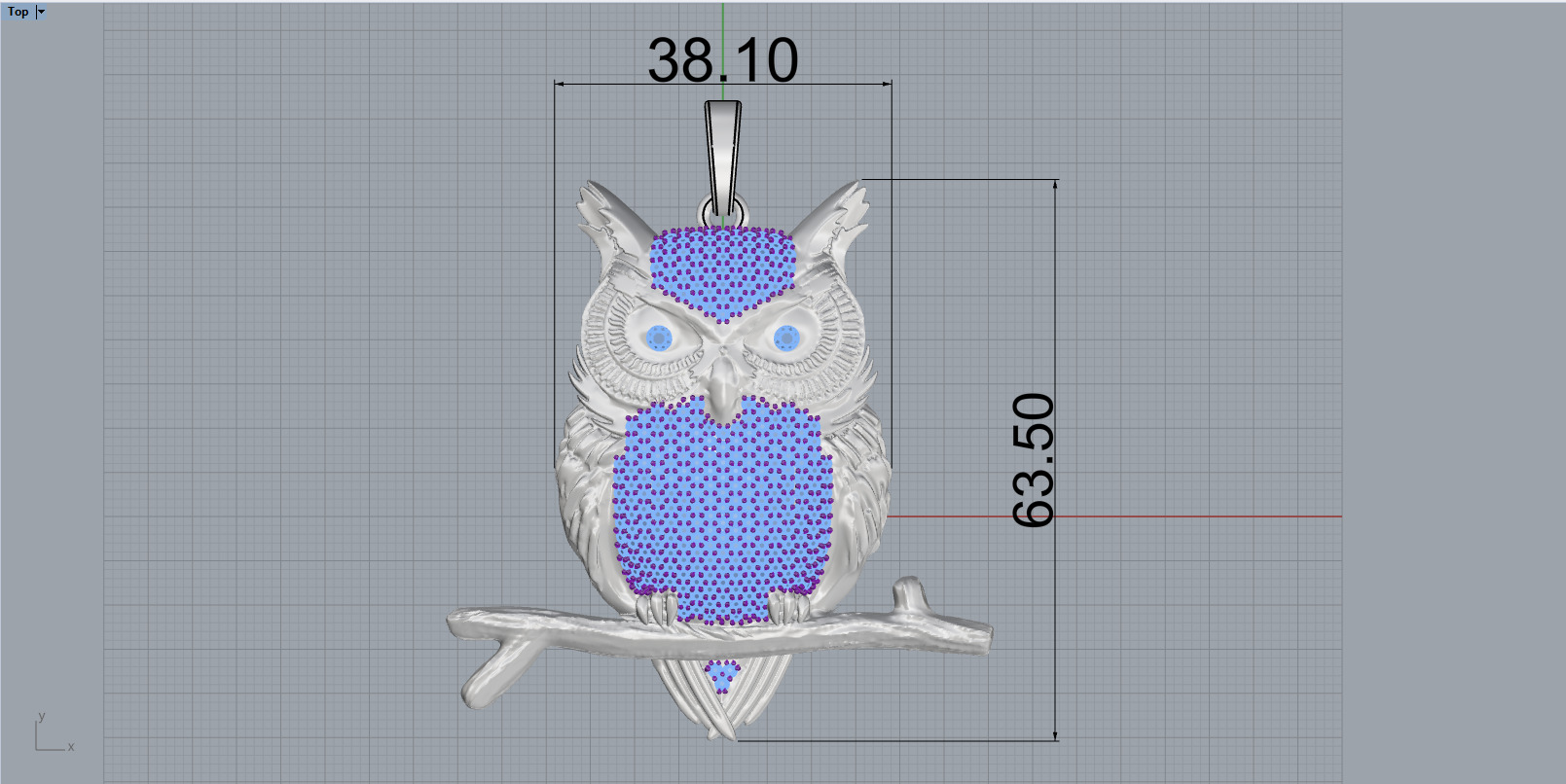 owl pendant model 1270 3D print model_5