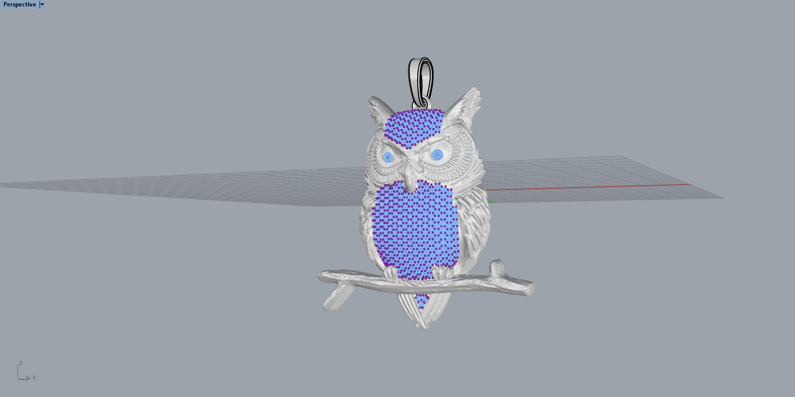 owl pendant model 1270 3D print model_8