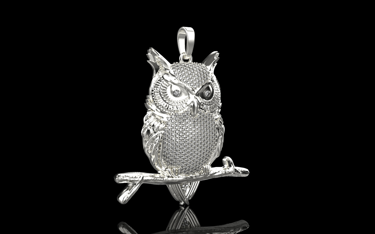 owl pendant model 1270 3D print model_18