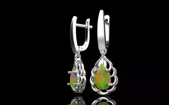 Pear earring model 1262 3D print model