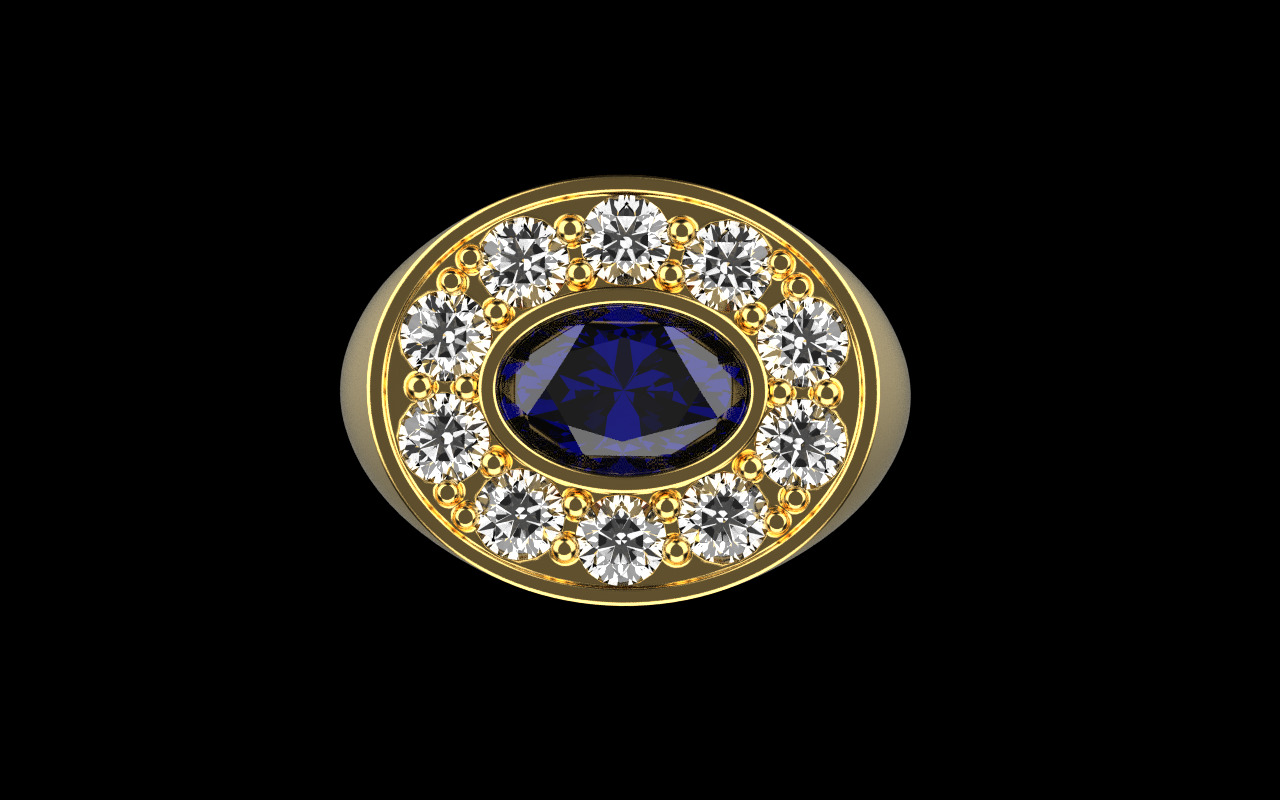 Signet ring model 1263 3D print model_10