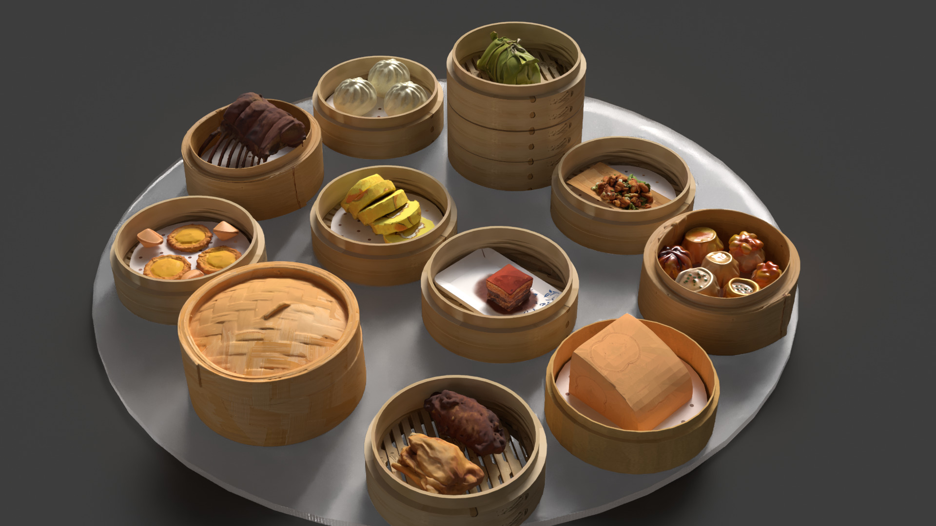 Chinese  dim sum  3D model_5