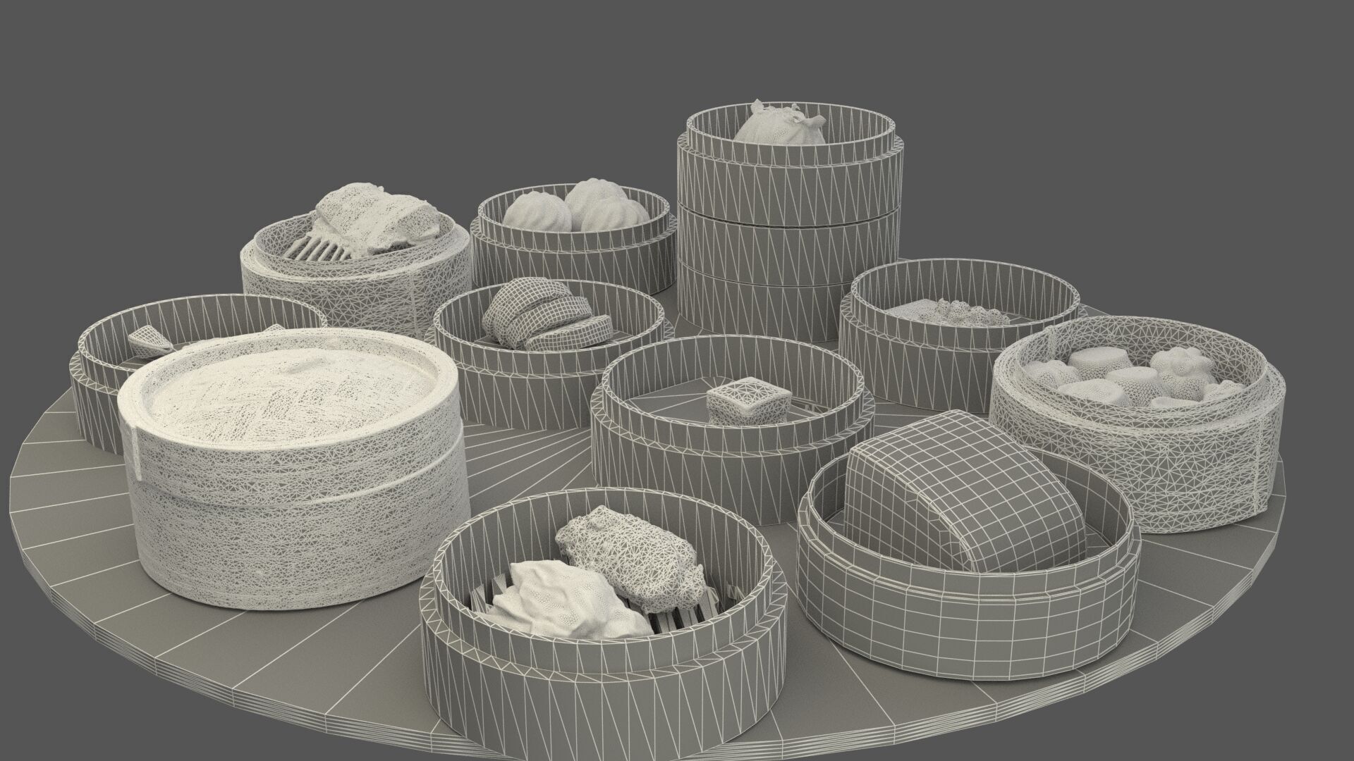 Chinese  dim sum  3D model_7