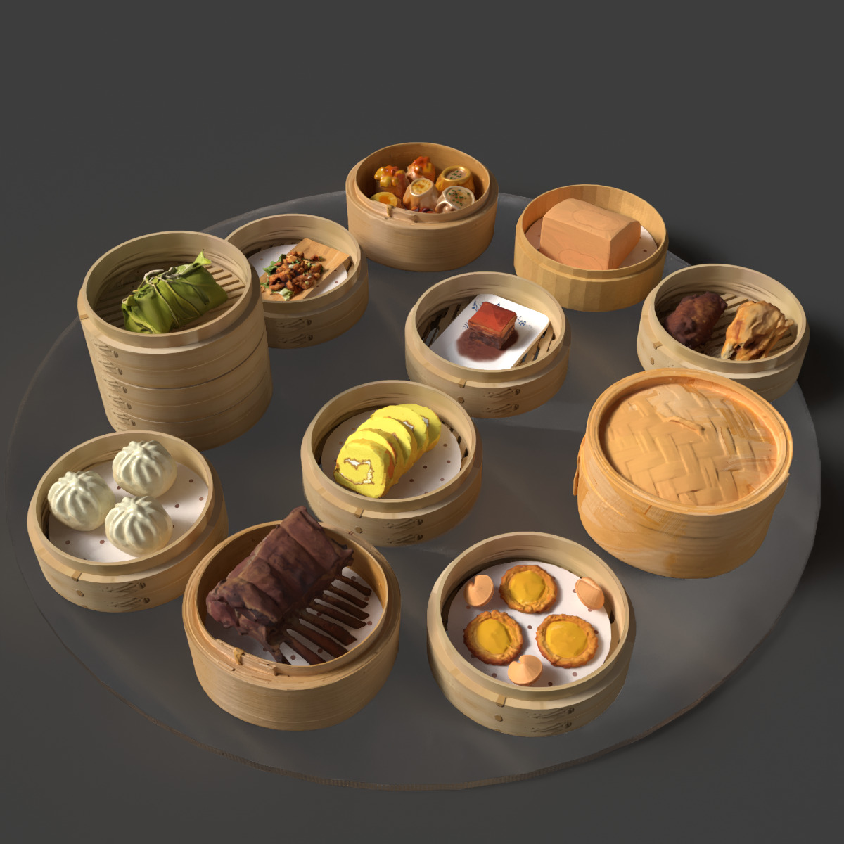 Chinese  dim sum  3D model_6