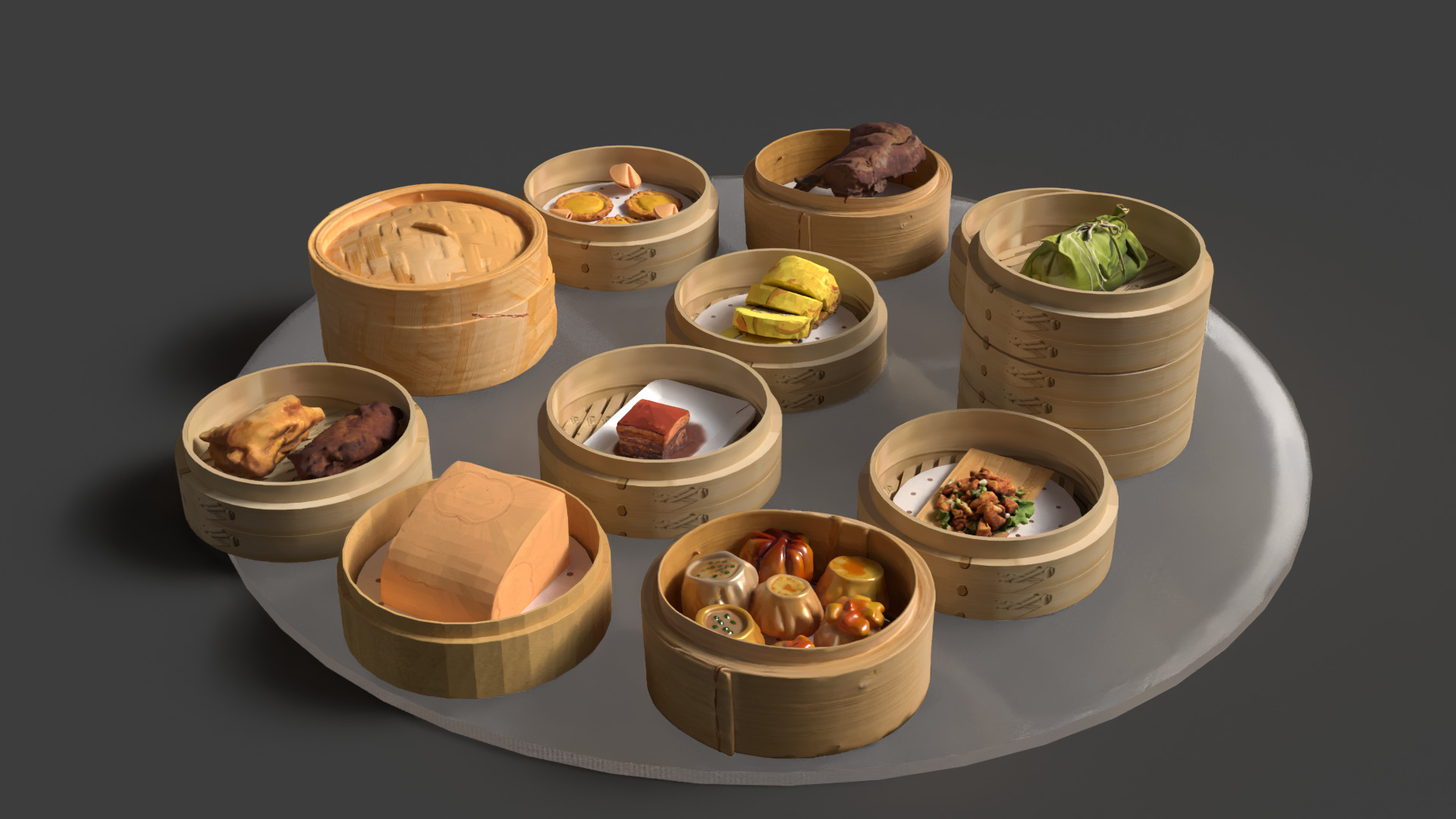 Chinese  dim sum  3D model_4