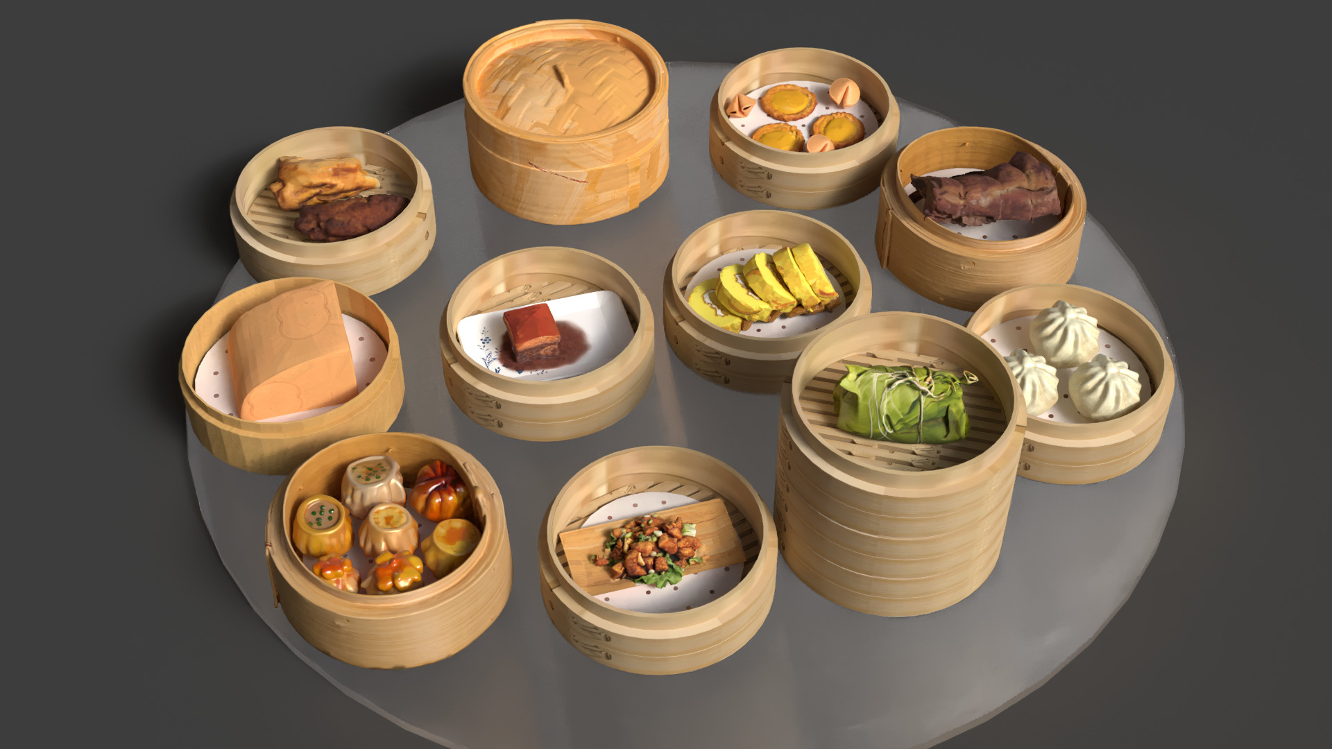 Chinese  dim sum  3D model_3