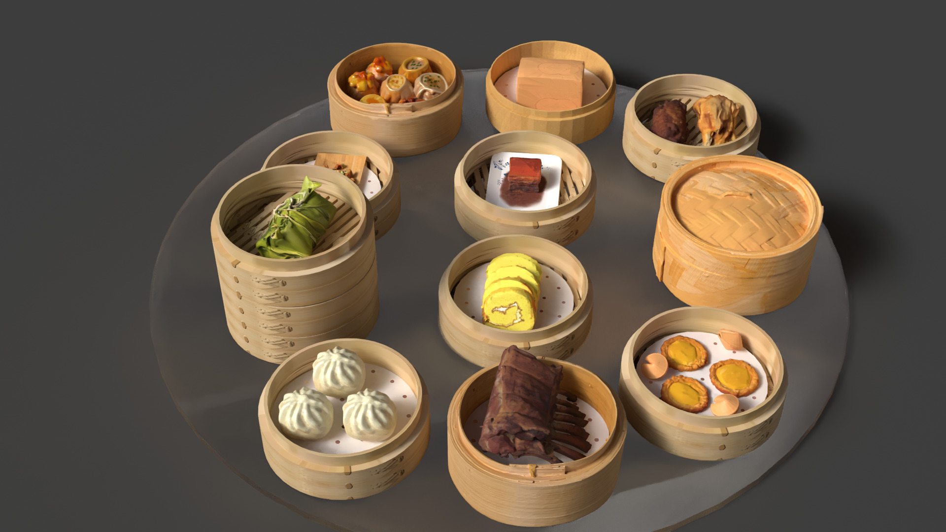 Chinese  dim sum  3D model_2