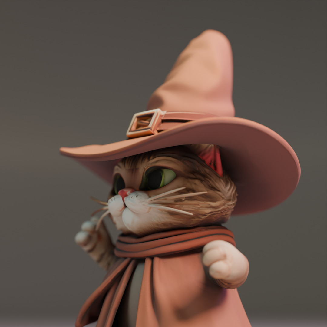 magic cat 3D print model_5