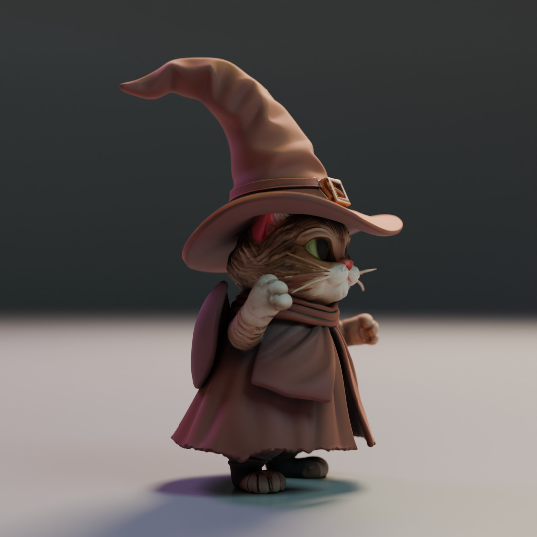 magic cat 3D print model_3