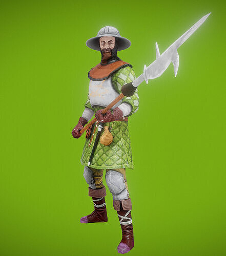 The knight Leo Low-poly 3D model