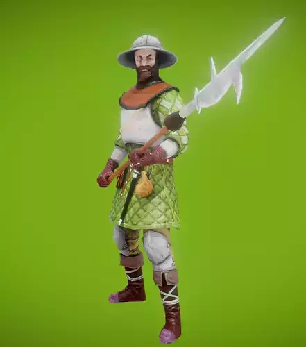 The knight Leo Low-poly 3D model