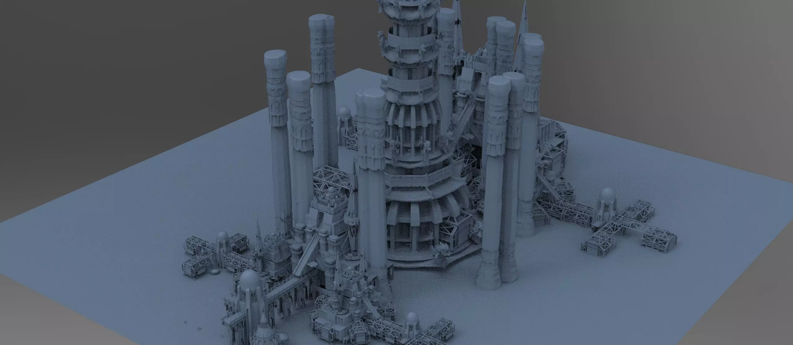 Alexandrian labyrinth Temple  pillars 3D model_0