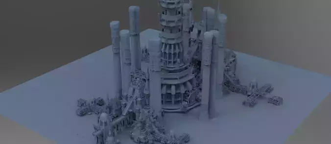Alexandrian labyrinth Temple  pillars 3D model