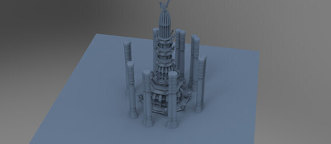 Mesopotamian ancient towers City ringed pillars   3D model