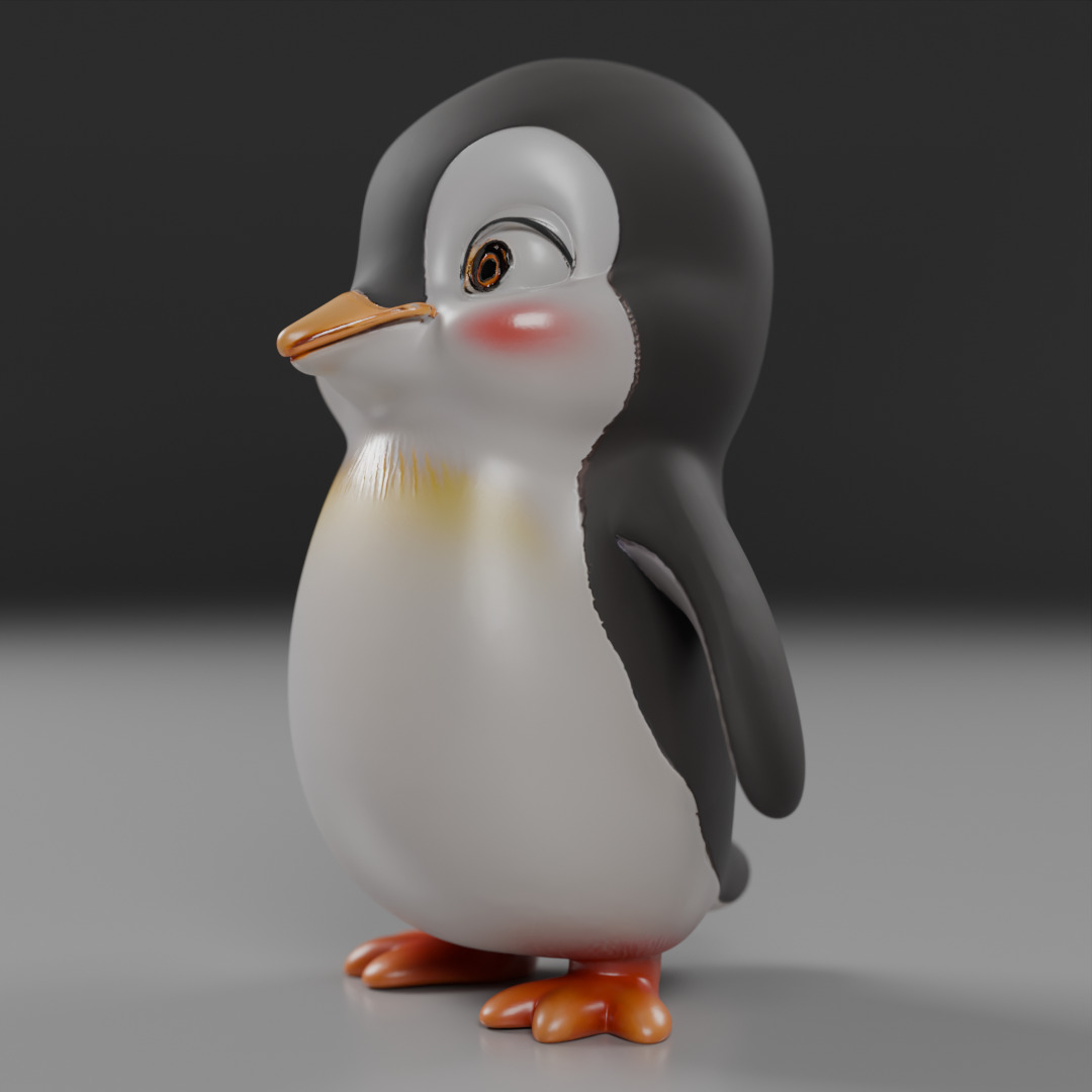 cute penguin 3D print model_2
