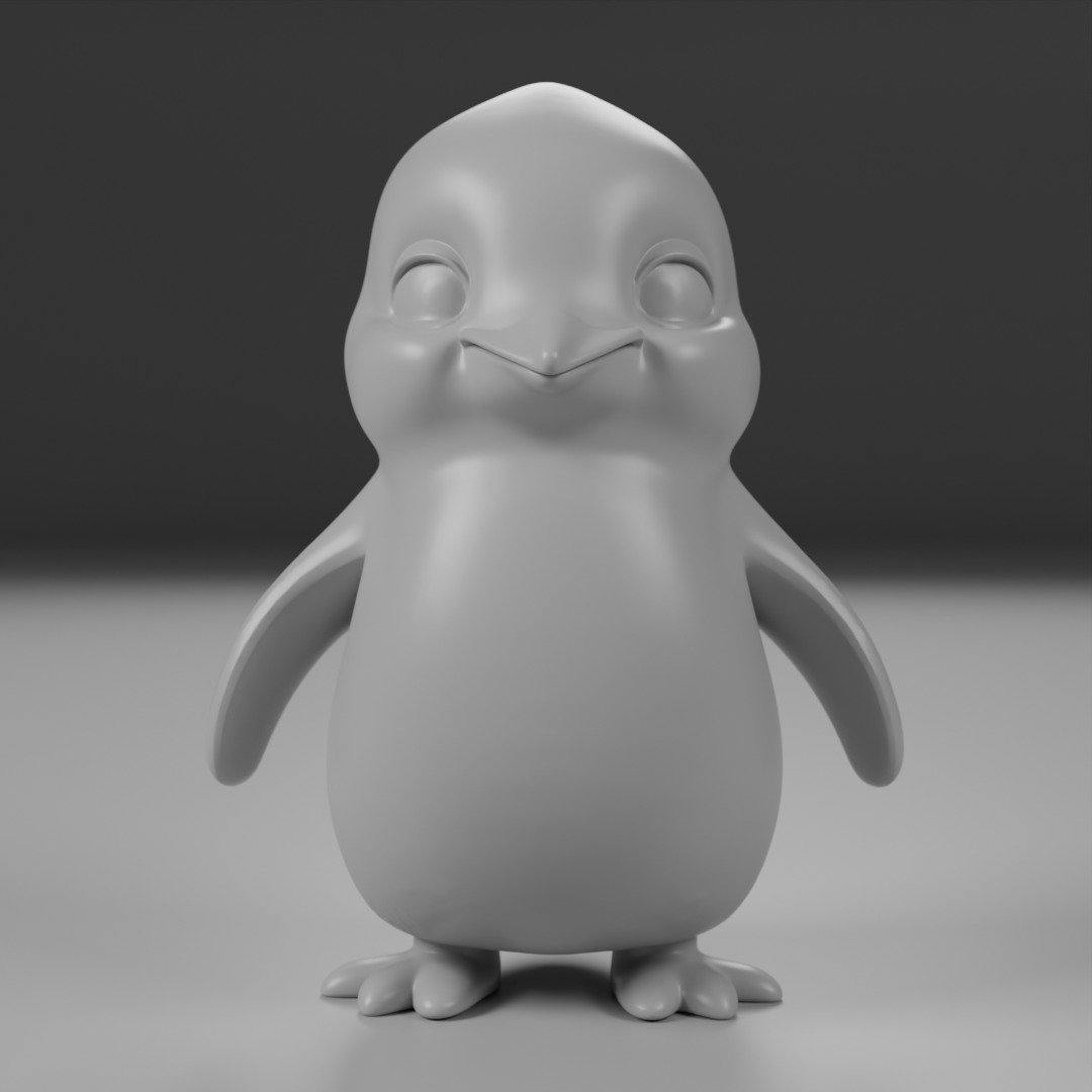 cute penguin 3D print model_1