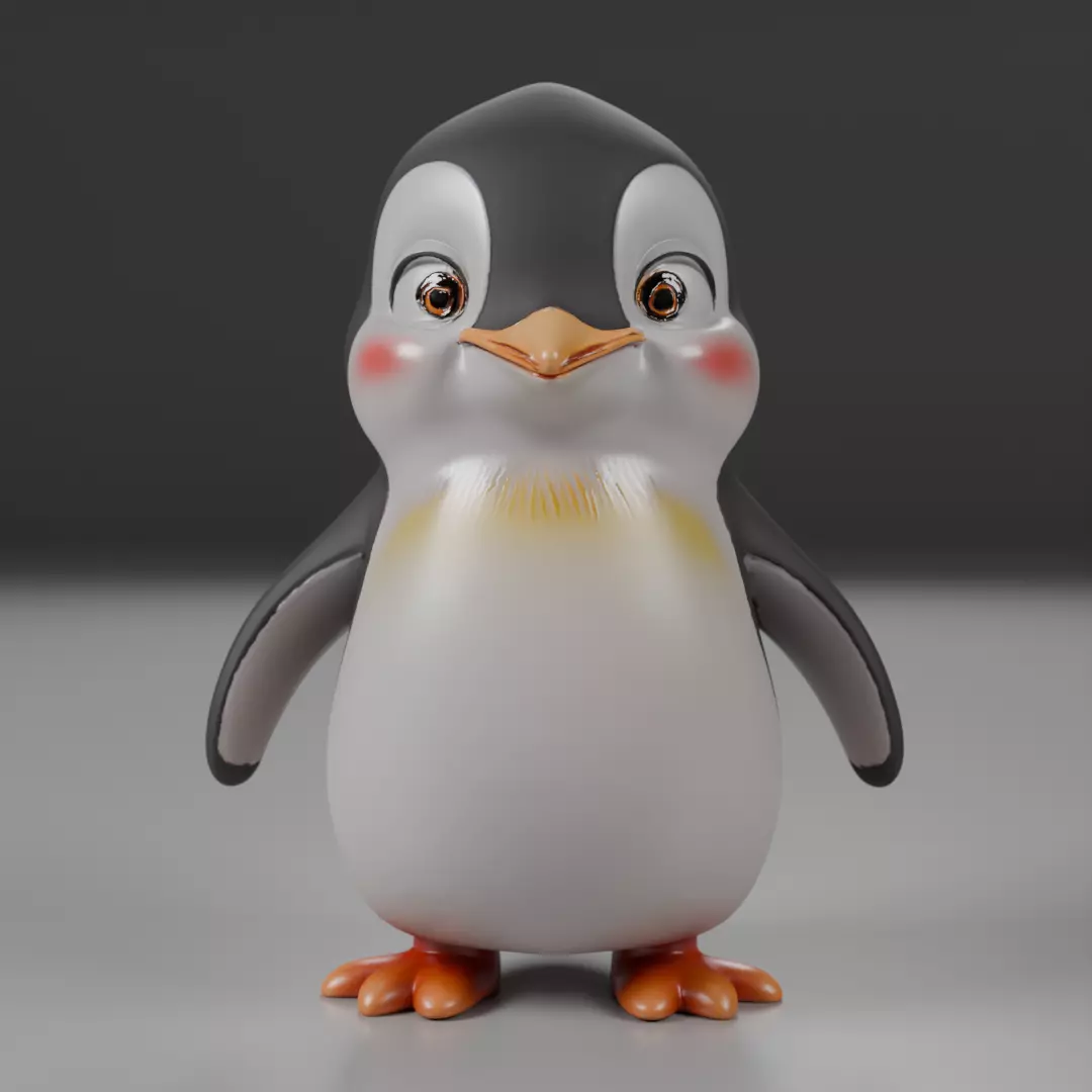 cute penguin 3D print model_0