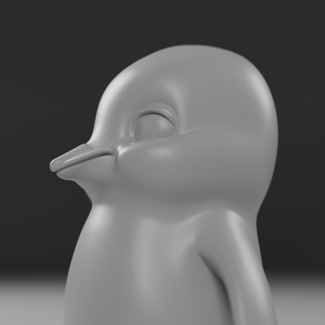 cute penguin 3D print model_11