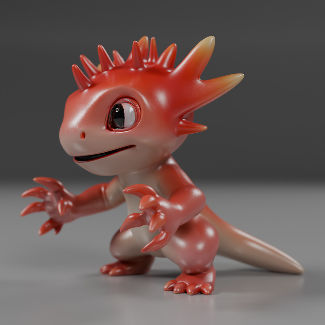 cute salamander 3D print model_8