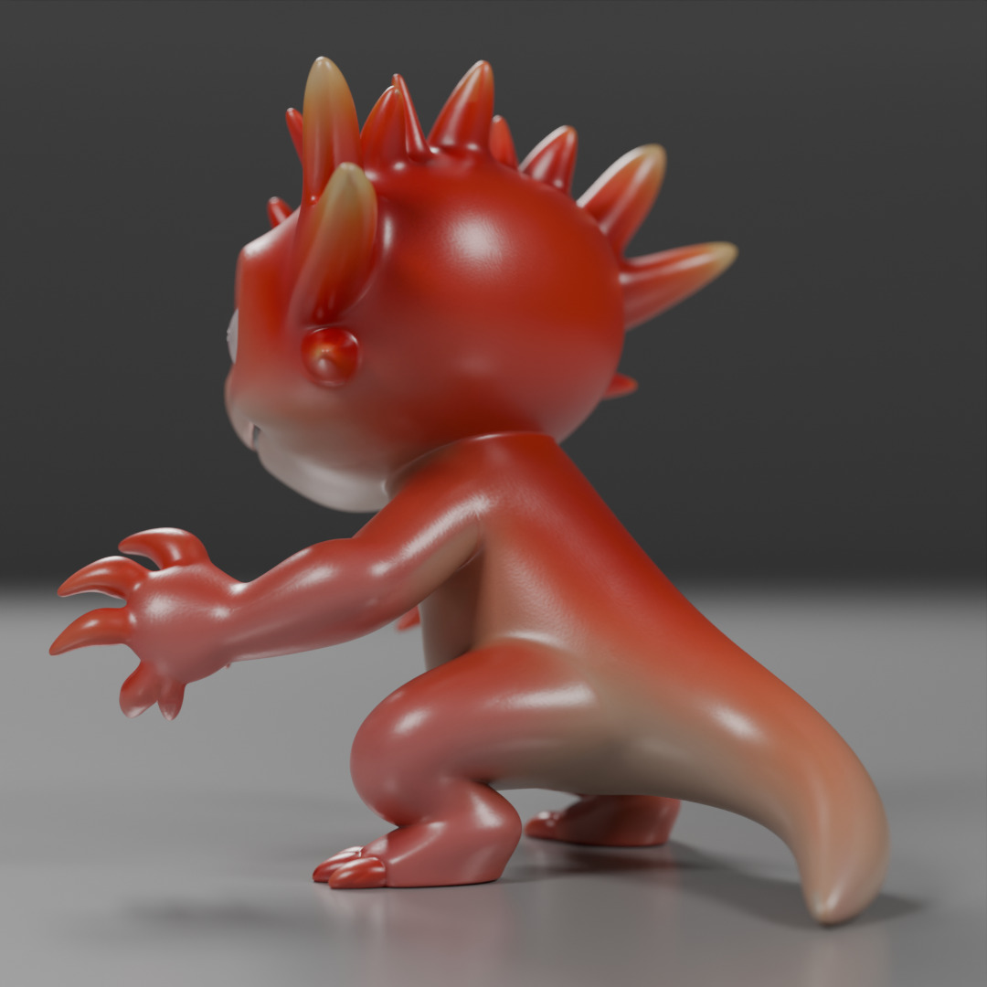 cute salamander 3D print model_10