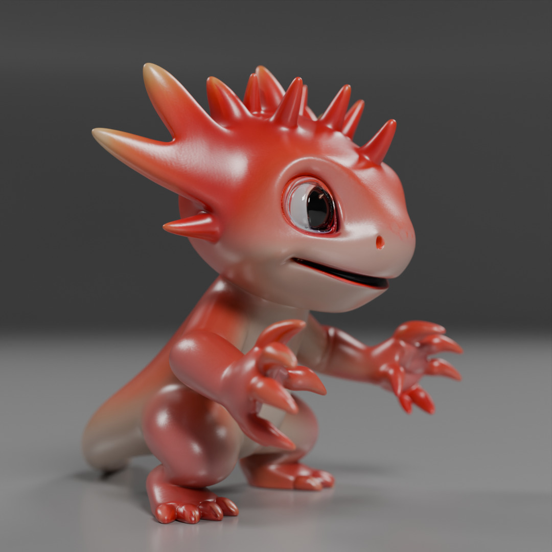 cute salamander 3D print model_9