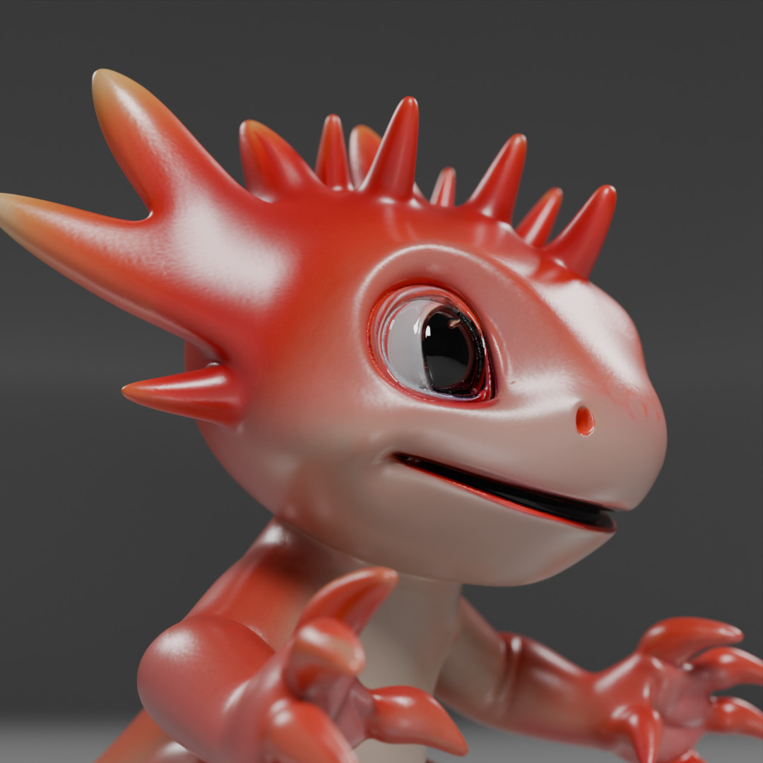 cute salamander 3D print model_12