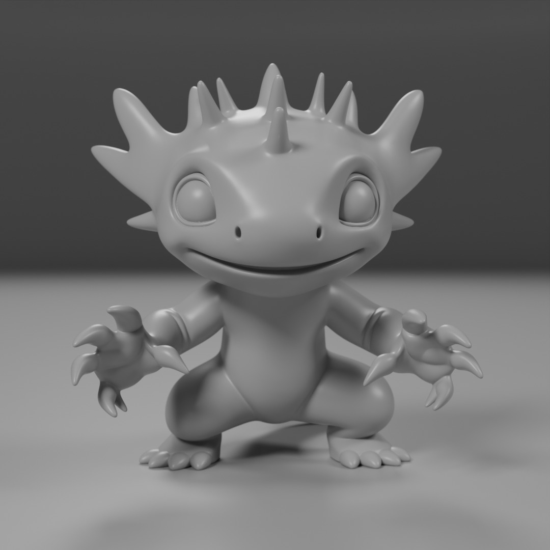 cute salamander 3D print model_1