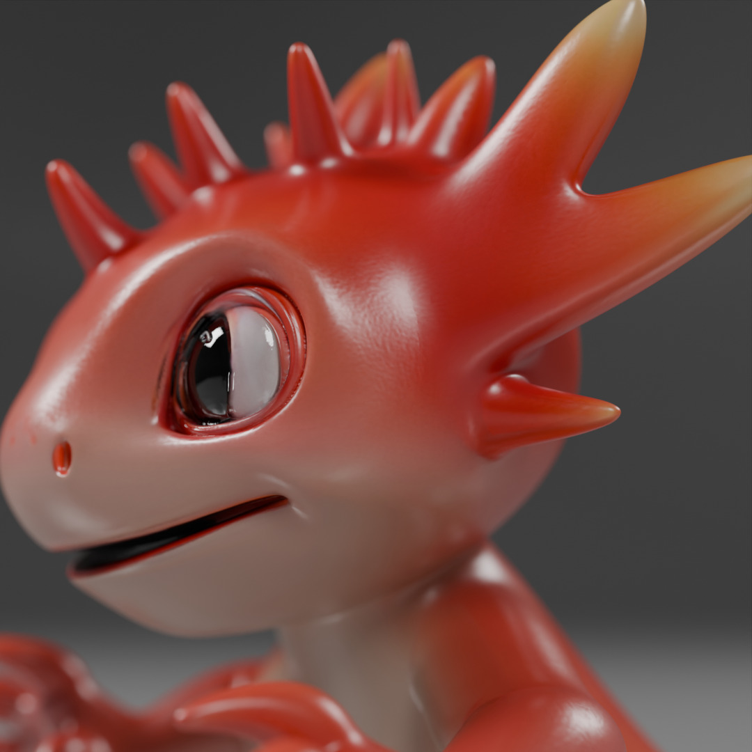 cute salamander 3D print model_11