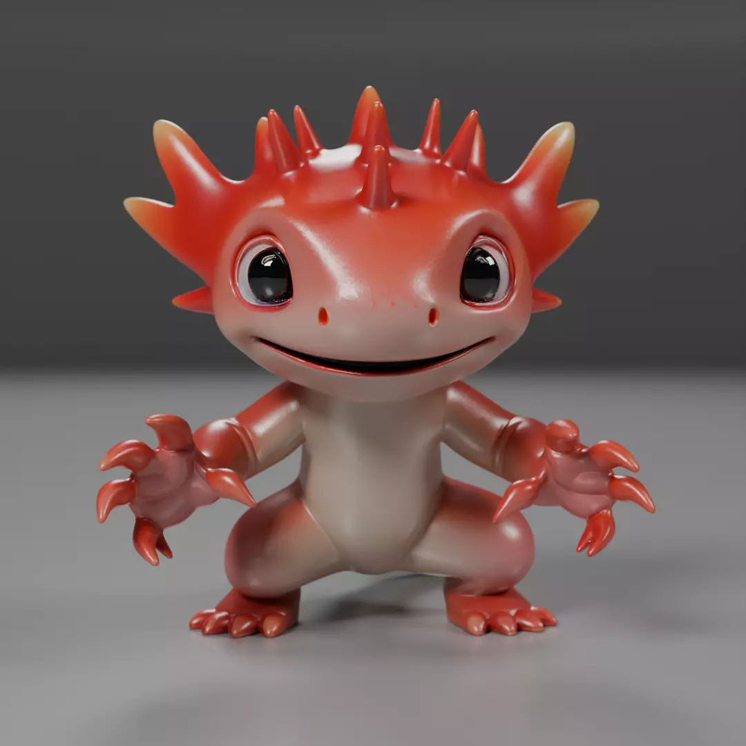 cute salamander 3D print model_0