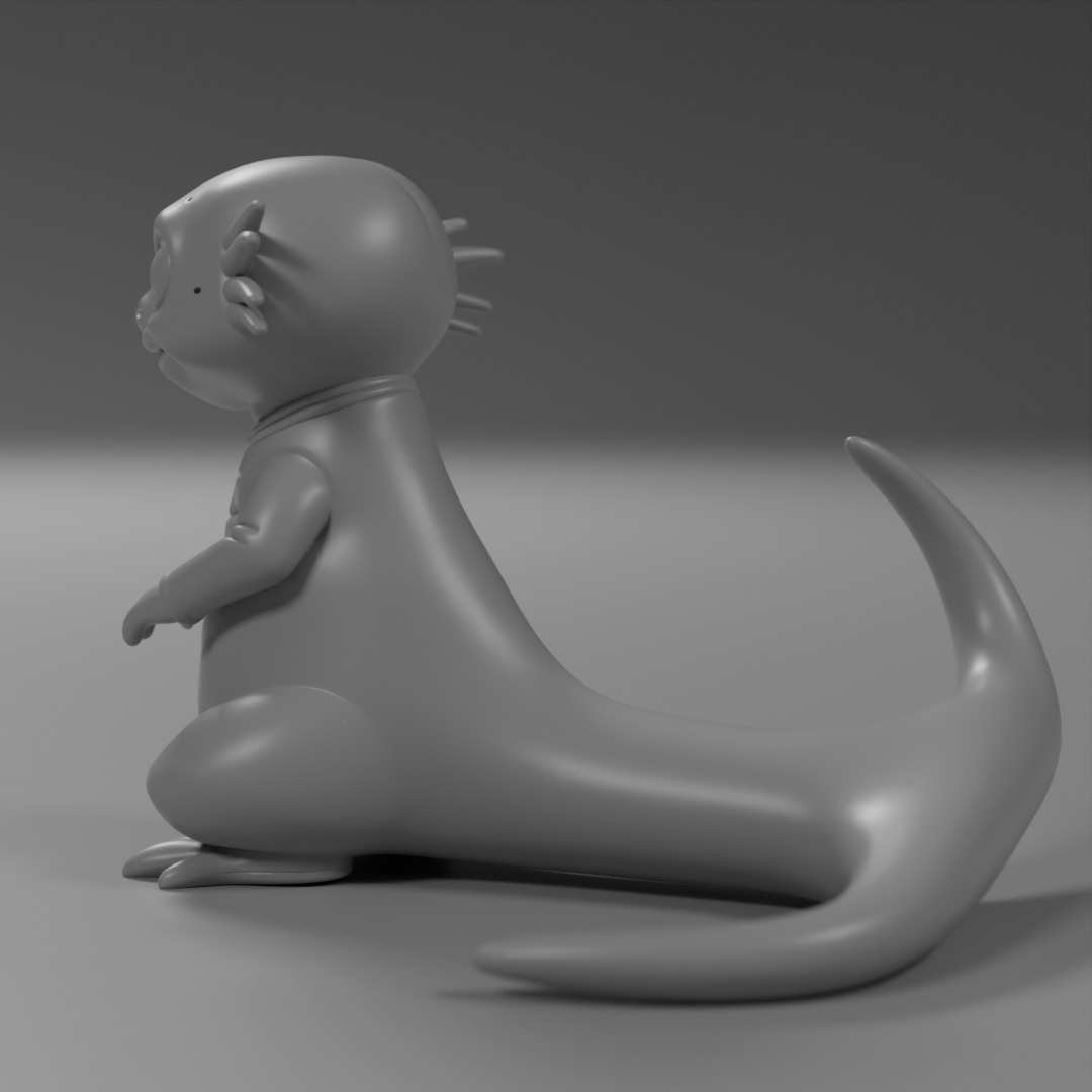 cute salamander 3D print model_4