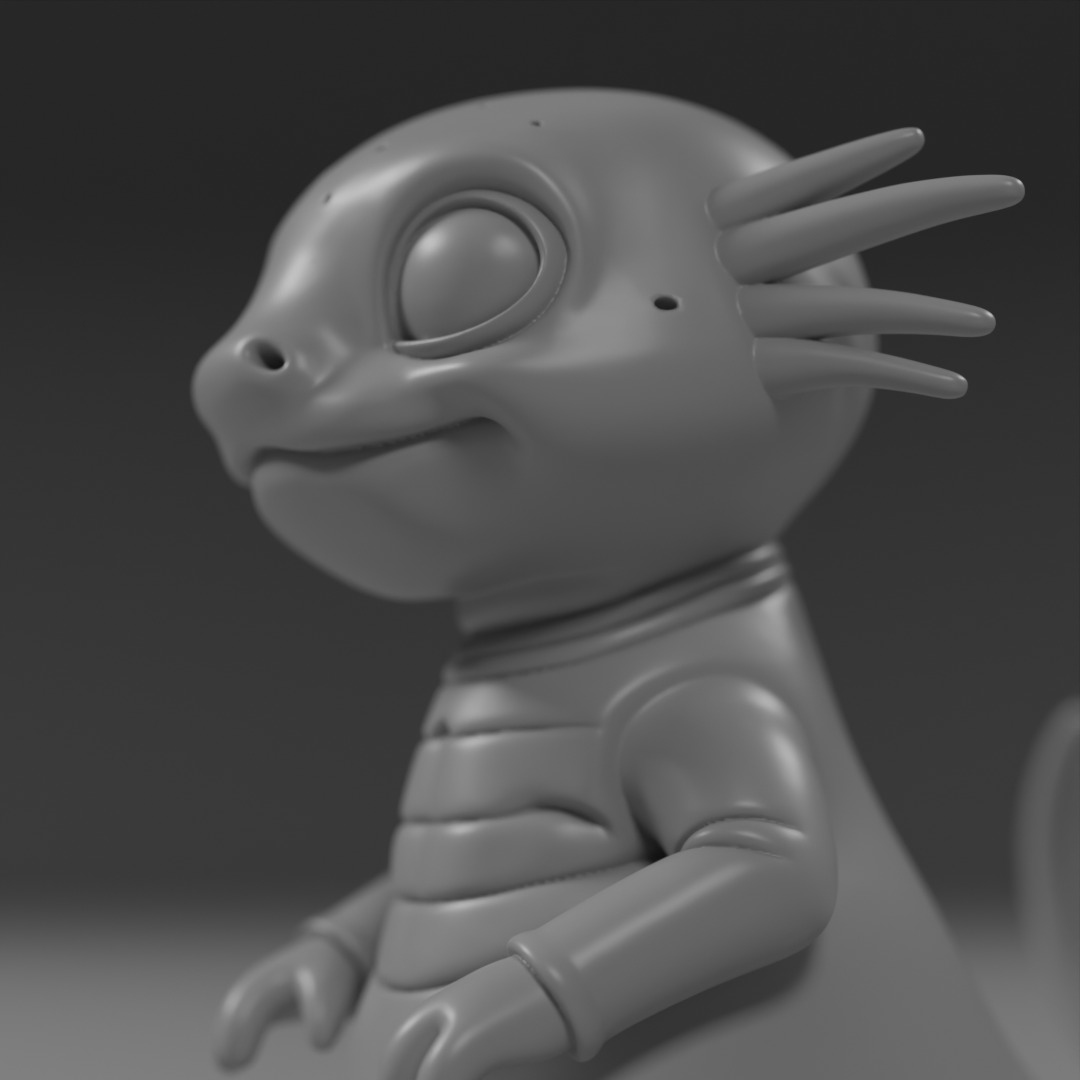 cute salamander 3D print model_5